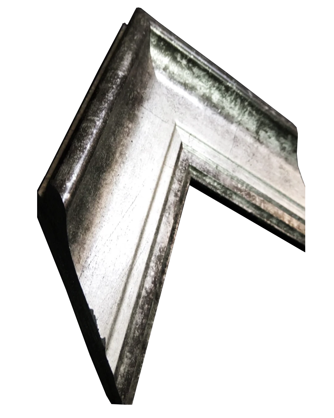 Moldura plateada antigua en escalera